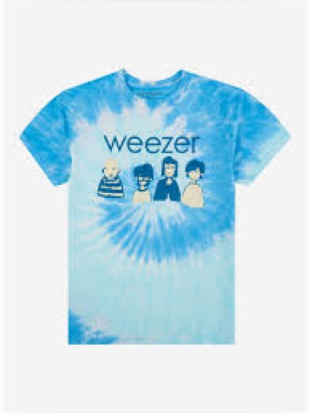 Weezer Cartoon Band Tie-Dye T-Shirt Size XL New 90s